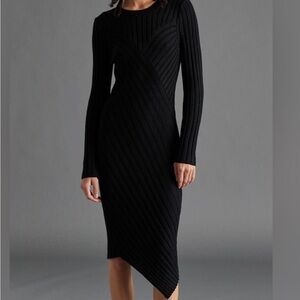 Steve Madden Black Ribbed SweaterDress